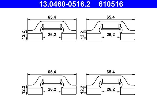 ATE 13.0460-0516.2 - Kit accessori, Pastiglia freno autozon.pro