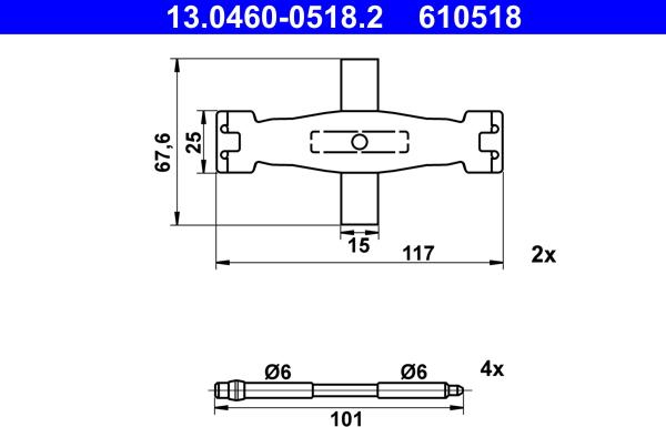 ATE 13.0460-0518.2 - Kit accessori, Pastiglia freno autozon.pro