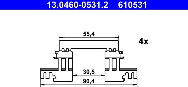 ATE 13.0460-0531.2 - Kit accessori, Pastiglia freno autozon.pro