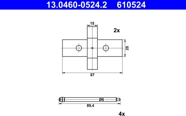 ATE 13.0460-0524.2 - Kit accessori, Pastiglia freno autozon.pro