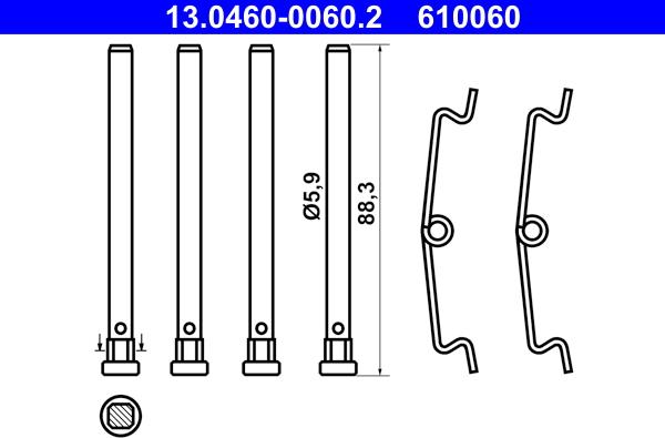 ATE 13.0460-0060.2 - Kit accessori, Pastiglia freno autozon.pro