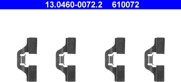 ATE 13.0460-0072.2 - Kit accessori, Pastiglia freno autozon.pro