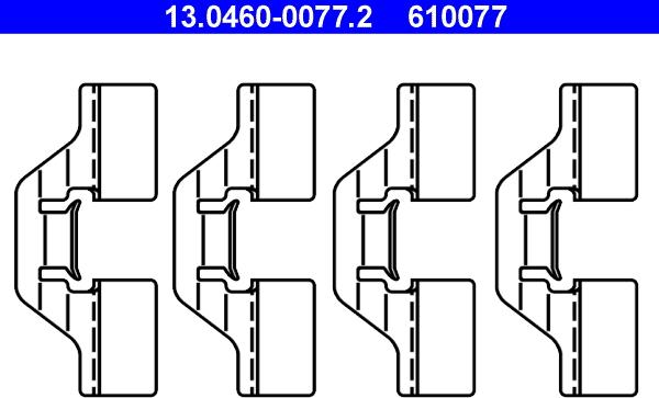 ATE 13.0460-0077.2 - Kit accessori, Pastiglia freno autozon.pro