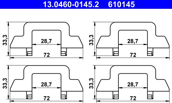 ATE 13.0460-0145.2 - Kit accessori, Pastiglia freno autozon.pro