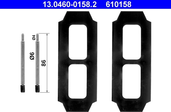 ATE 13.0460-0158.2 - Kit accessori, Pastiglia freno autozon.pro