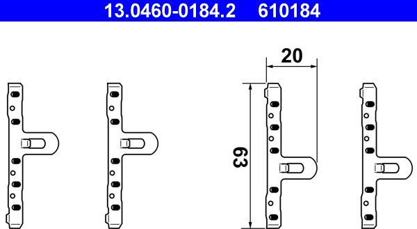 ATE 13.0460-0184.2 - Kit accessori, Pastiglia freno autozon.pro