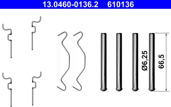 ATE 13.0460-0136.2 - Kit accessori, Pastiglia freno autozon.pro