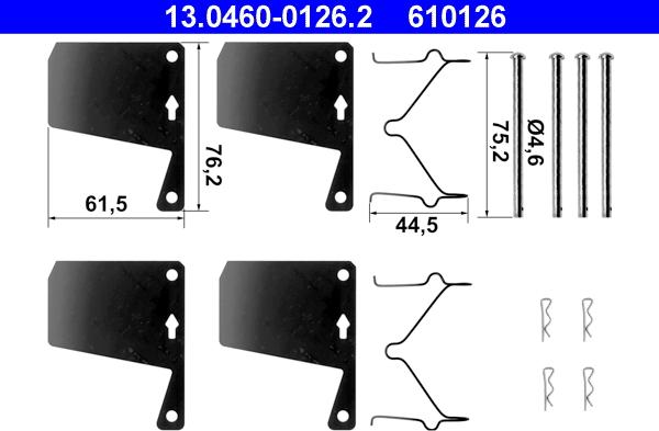 ATE 13.0460-0126.2 - Kit accessori, Pastiglia freno autozon.pro