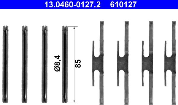 ATE 13.0460-0127.2 - Kit accessori, Pastiglia freno autozon.pro