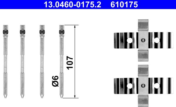 ATE 13.0460-0175.2 - Kit accessori, Pastiglia freno autozon.pro