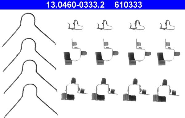 ATE 13.0460-0333.2 - Kit accessori, Pastiglia freno autozon.pro