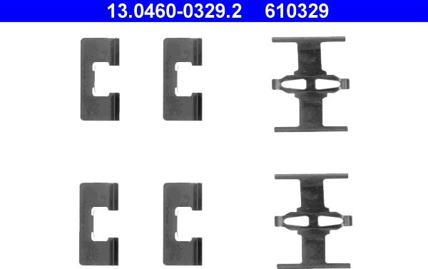 ATE 13.0460-0329.2 - Kit accessori, Pastiglia freno autozon.pro