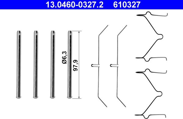 ATE 13.0460-0327.2 - Kit accessori, Pastiglia freno autozon.pro