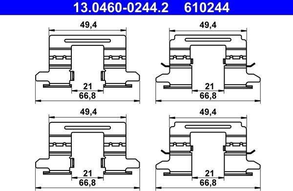 ATE 13.0460-0244.2 - Kit accessori, Pastiglia freno autozon.pro