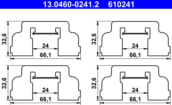 ATE 13.0460-0241.2 - Kit accessori, Pastiglia freno autozon.pro