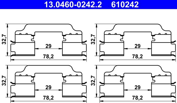 ATE 13.0460-0242.2 - Kit accessori, Pastiglia freno autozon.pro