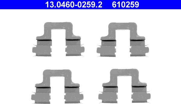 ATE 13.0460-0259.2 - Kit accessori, Pastiglia freno autozon.pro