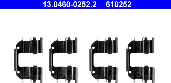 ATE 13.0460-0252.2 - Kit accessori, Pastiglia freno autozon.pro