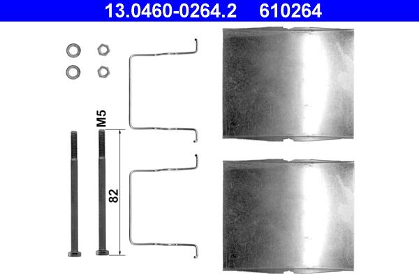 ATE 13.0460-0264.2 - Kit accessori, Pastiglia freno autozon.pro