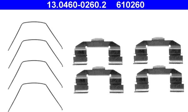 ATE 13.0460-0260.2 - Kit accessori, Pastiglia freno autozon.pro