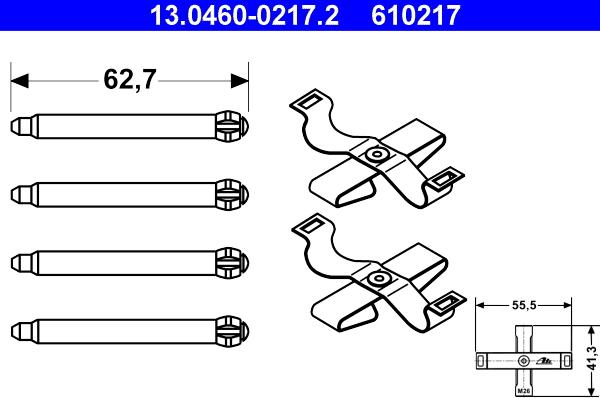 ATE 13.0460-0217.2 - Kit accessori, Pastiglia freno autozon.pro