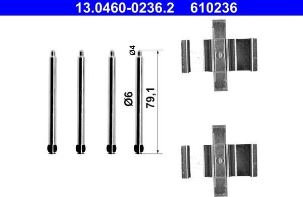 ATE 13.0460-0236.2 - Kit accessori, Pastiglia freno autozon.pro