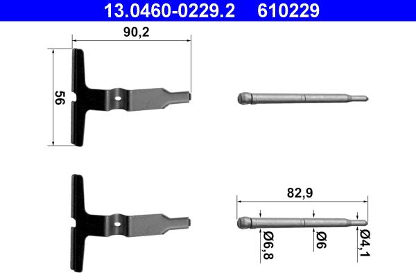 ATE 13.0460-0229.2 - Kit accessori, Pastiglia freno autozon.pro