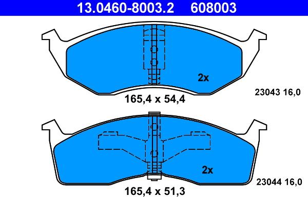 ATE 13.0460-8003.2 - Kit pastiglie freno, Freno a disco autozon.pro