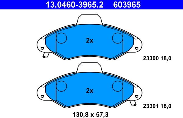 ATE 13.0460-3965.2 - Kit pastiglie freno, Freno a disco autozon.pro