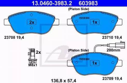 Alpha Brakes HKP-FT-037 - Kit pastiglie freno, Freno a disco autozon.pro