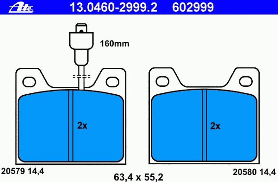 ATE 13046029992 - Kit pastiglie freno, Freno a disco autozon.pro