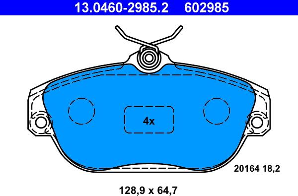 ATE 13.0460-2985.2 - Kit pastiglie freno, Freno a disco autozon.pro