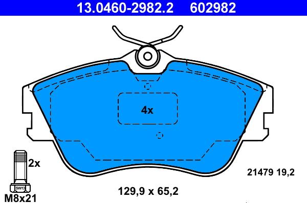 ATE 13.0460-2982.2 - Kit pastiglie freno, Freno a disco autozon.pro