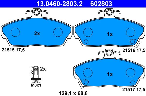 ATE 13.0460-2803.2 - Kit pastiglie freno, Freno a disco autozon.pro