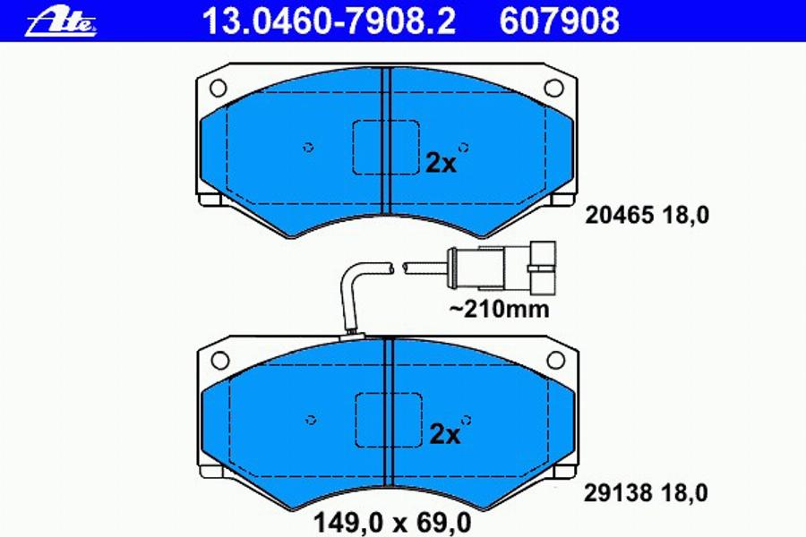 ATE 13046079082 - Kit pastiglie freno, Freno a disco autozon.pro