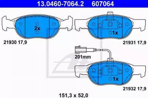 Alpha Brakes HKP-FT-021 - Kit pastiglie freno, Freno a disco autozon.pro