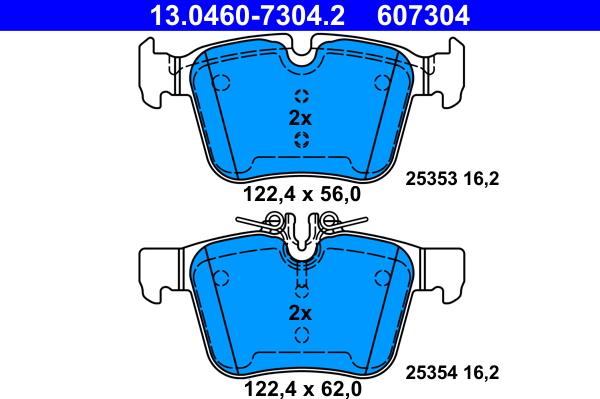 ATE 13.0460-7304.2 - Kit pastiglie freno, Freno a disco autozon.pro