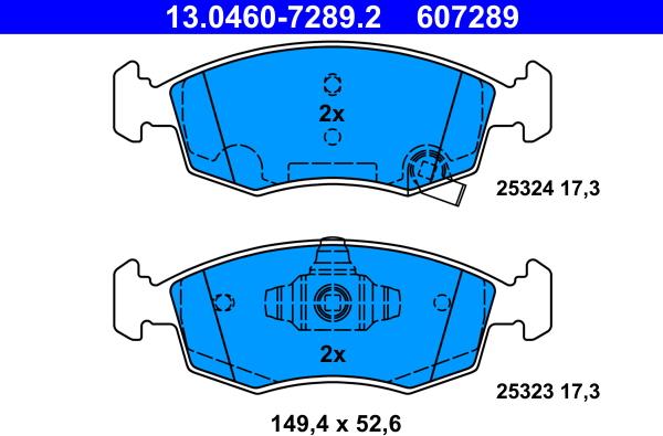 ATE 13.0460-7289.2 - Kit pastiglie freno, Freno a disco autozon.pro