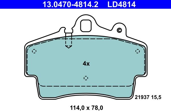 ATE 13.0470-4814.2 - Kit pastiglie freno, Freno a disco autozon.pro