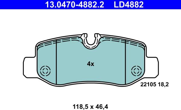 ATE 13.0470-4882.2 - Kit pastiglie freno, Freno a disco autozon.pro