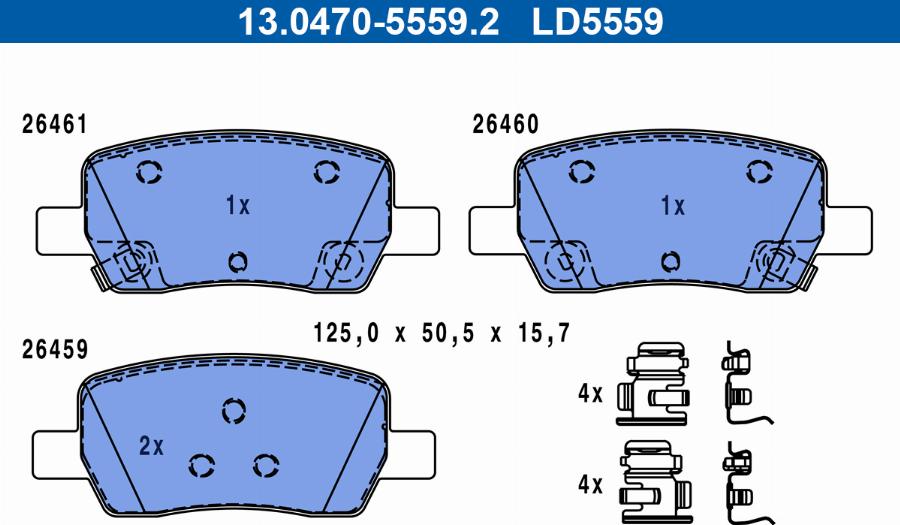 ATE 13.0470-5559.2 - Kit pastiglie freno, Freno a disco autozon.pro