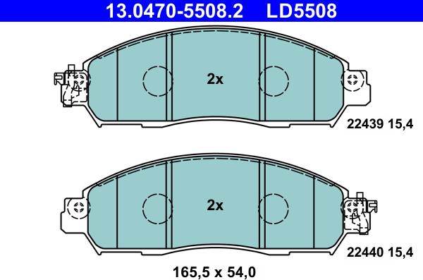 ATE 13.0470-5508.2 - Kit pastiglie freno, Freno a disco autozon.pro