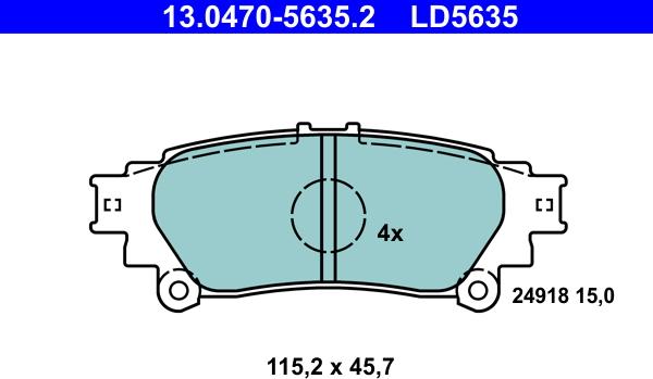 ATE 13.0470-5635.2 - Kit pastiglie freno, Freno a disco autozon.pro