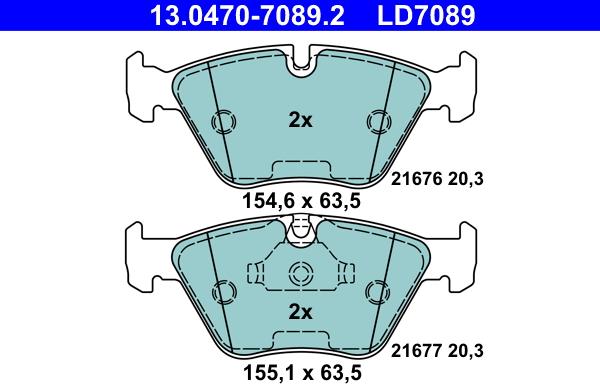 ATE 13.0470-7089.2 - Kit pastiglie freno, Freno a disco autozon.pro