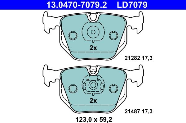 ATE 13.0470-7079.2 - Kit pastiglie freno, Freno a disco autozon.pro