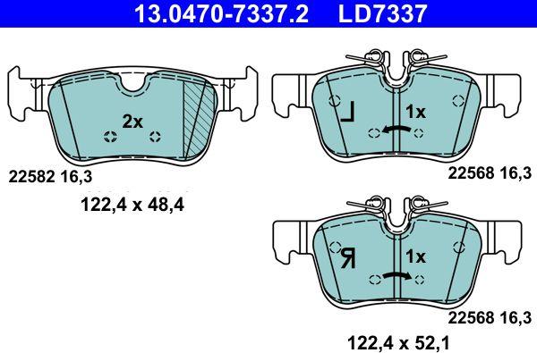 ATE 13.0470-7337.2 - Kit pastiglie freno, Freno a disco autozon.pro