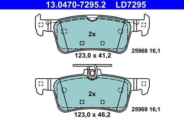 ATE 13.0470-7295.2 - Kit pastiglie freno, Freno a disco autozon.pro