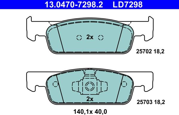 ATE 13.0470-7298.2 - Kit pastiglie freno, Freno a disco autozon.pro