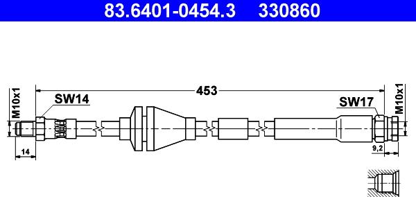 ATE 83.6401-0454.3 - Flessibile del freno autozon.pro