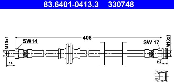 ATE 83.6401-0413.3 - Flessibile del freno autozon.pro